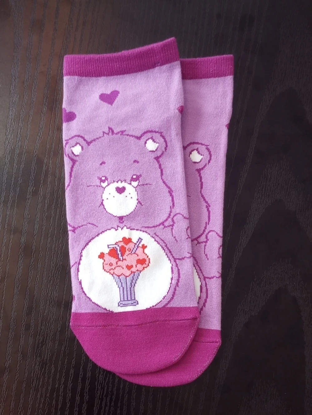Care Bears Purple Share Bear Graphic Crew Ankle Socks